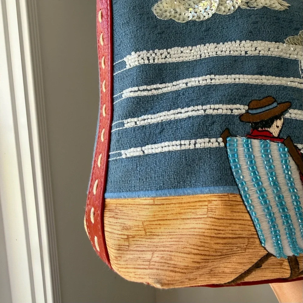 Rare Vintage Isabella Fiore “Let’s Cruise” Beaded Tote Bag – 1990s - Picture 7 of 11